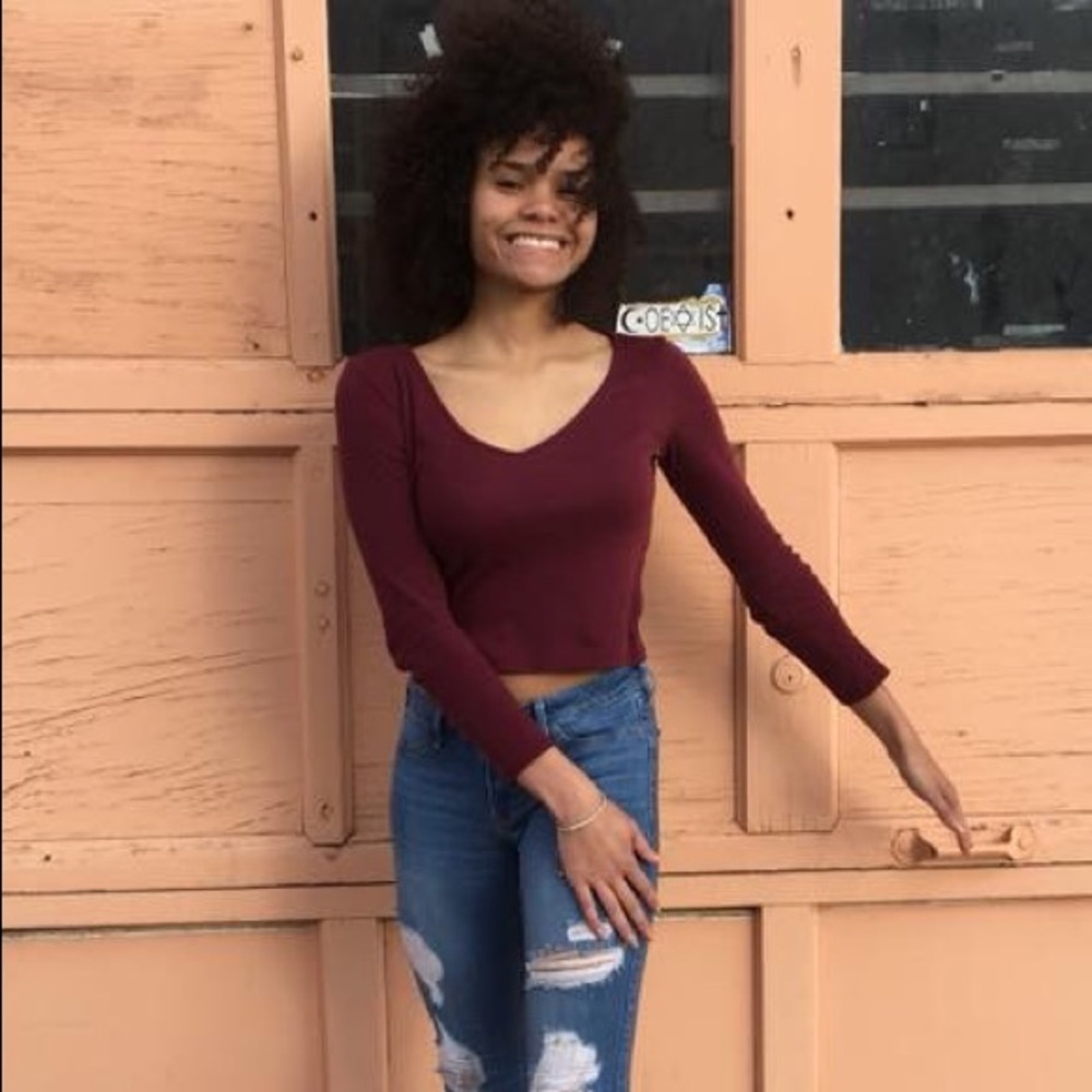 Cropped Long Sleeve Top